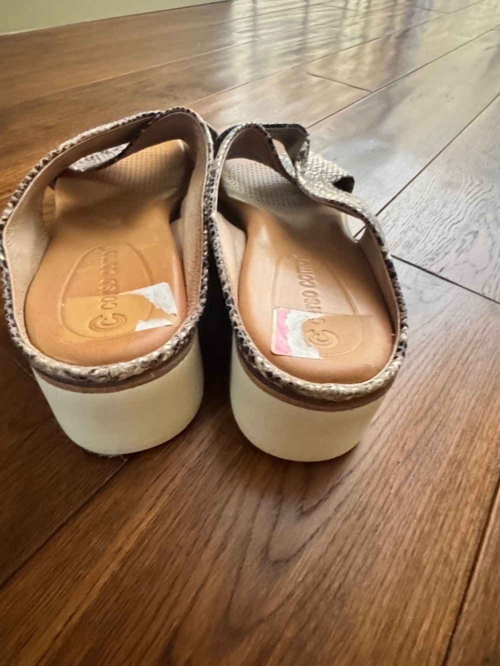 Women's Snake-Print Platform Slide Sandals - Grayish brown Size 6.5 - Picture 5 of 8